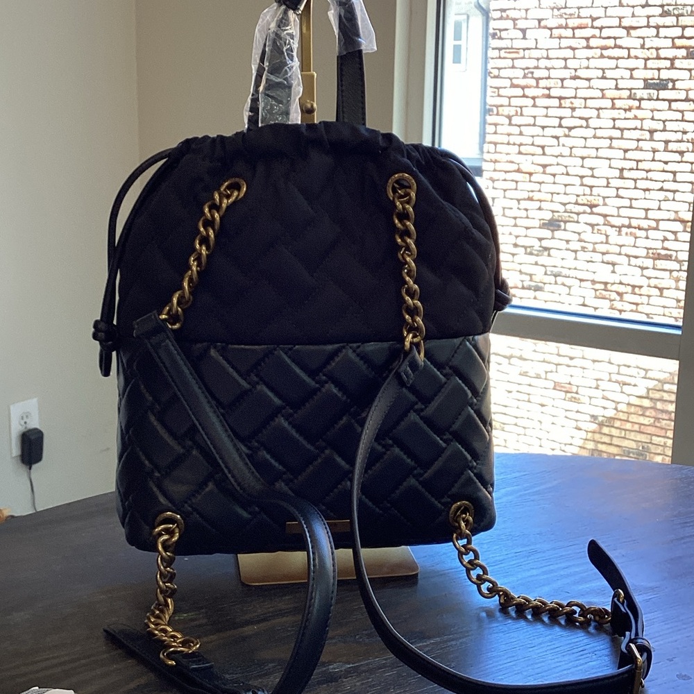 Kurt Geiger Black Quilted Leather Backpack NWT - Picture 3 of 16
